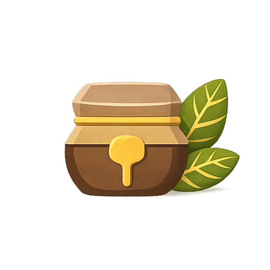 Εικονίδιο με μέλι που παραπέμπει σε φρέσκα υλικά και αυθεντικές παραδοσιακές γεύσεις.