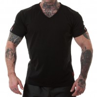 MNX V Neck Basic T-Shirt, Black